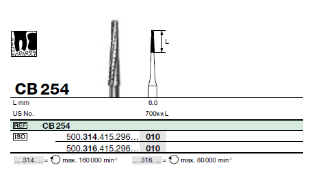 [89059] FR CB254 Turbine Extra-long (316) D010 bte/5