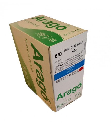 [96867] Sutures Norefil 6/0 75cm CT 13mm 3/8 Bleu Boite/36